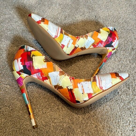 Women’s Reindee Lusion Multicolored Stiletto High Heels Round Toe Size 10 NEW - Picture 5 of 11